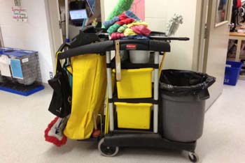 school cleaners cart